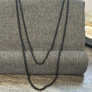 Elegant Black Beaded Necklace